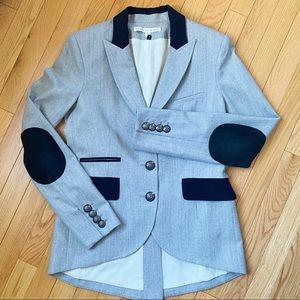 Veronica Beard Grey Herringbone Dickey Jacket